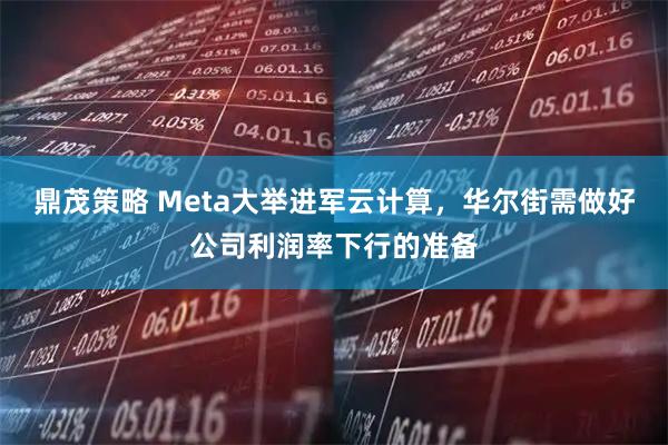 鼎茂策略 Meta大举进军云计算，华尔街需做好公司利润率下行的准备